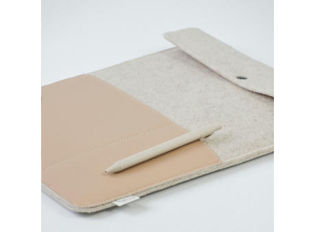 Recycled Felt & Apple Leather Laptop Sleeve Plus 16" bedrucken