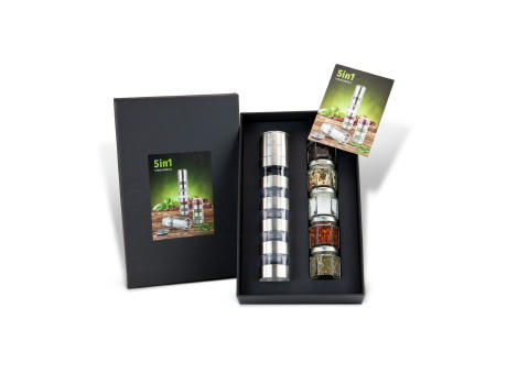 Geschenkset / Präsenteset: 5 in 1 - Gewürzmühlenvariation Werbeartikel