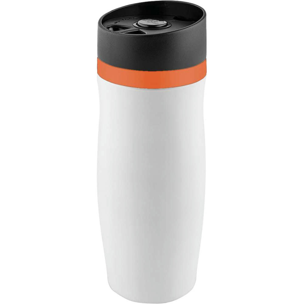 Product image Metmaxx® Thermobecher "CremaExtensa" weiß/Ring orange Werbeartikel