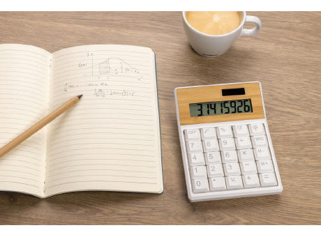 Utah Taschenrecher aus RCS rKunststoff & Bambus Werbeartikel