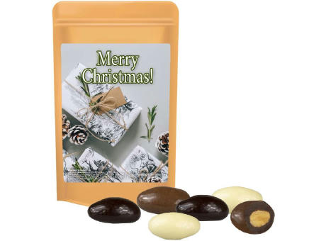 Product image Mandel-Schoko-Trio, ca. 30g, Standbeutel Mini bedrucken