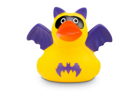 Werbeente Batduck Superheld gelb-lila Werbeartikel