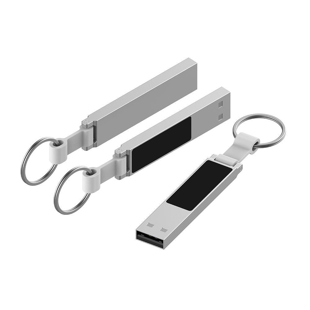USB-Stick LED 12 USB 2.0 COB   1 GB Silber/Schwarz Werbeartikel
