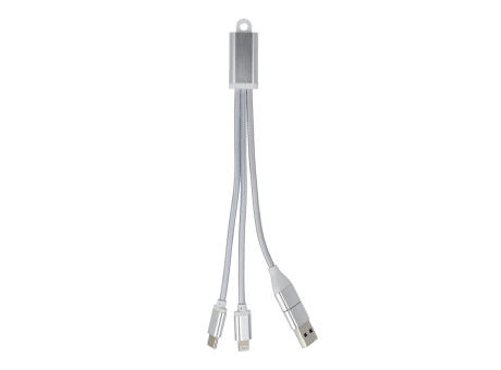 2-in-1-Ladekabel USB-A/C zu USB-C &amp; Lightning Aluminium bedrucken