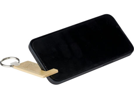 Bambus-Schlüsselanhänger mit Telefonhalterung bedrucken