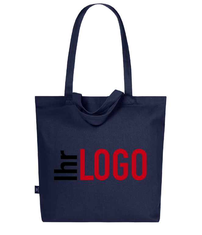 Halfar Freizeit Shopper ORGANIC in Marine als Werbeartikel – nachhaltige Tasche mit Logo für Einkauf und Alltag