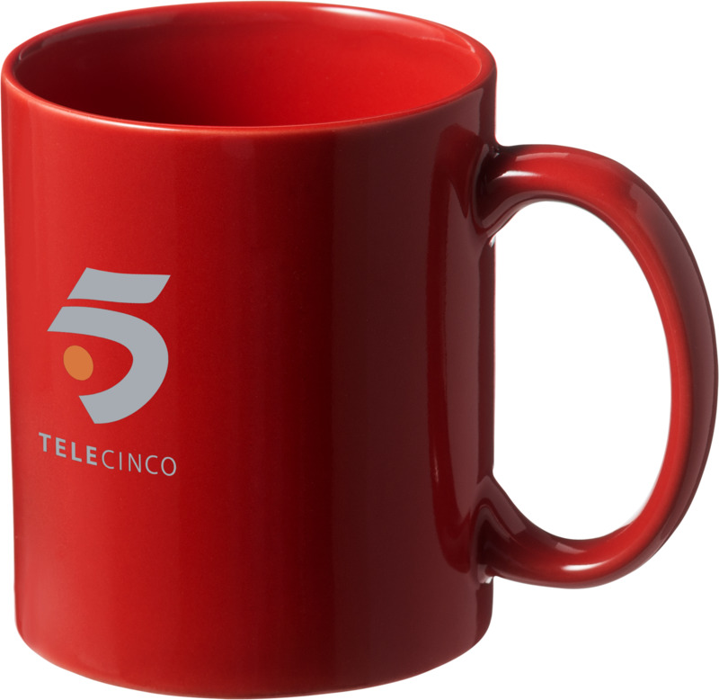 Santos 330 ml Keramiktasse als Werbetasse mit Logo – klassische bedruckbare Tasse für Werbung und Marketing
