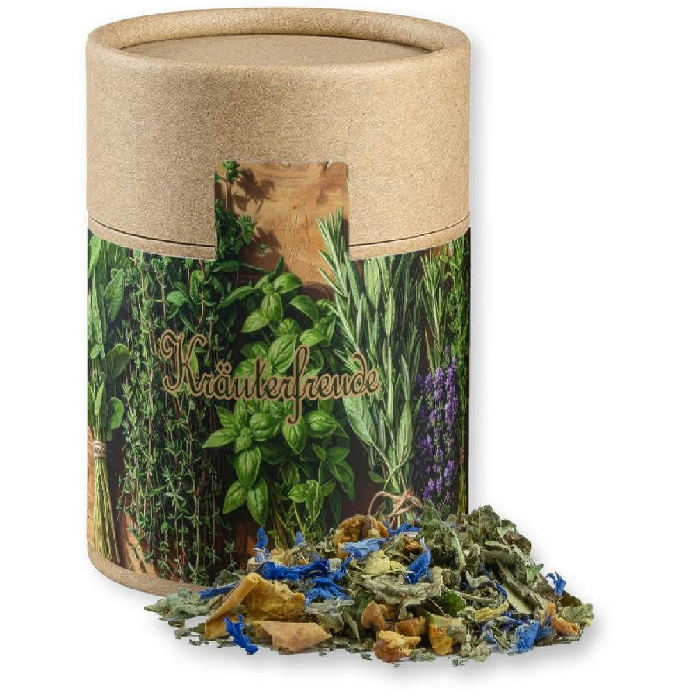 Product image Kräutertee Harmonie, ca. 30g, Kraftpapierdose Midi Werbeartikel