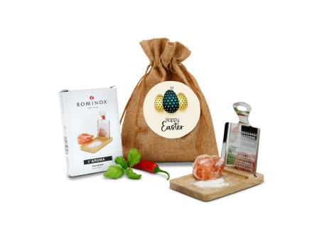 Geschenkset / Präsenteset: Kleine Salzreibe Frohe Ostern Werbeartikel