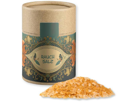 Gewürzmischung Rauch-Salz grob, ca. 130g, Kraftpapierdose Midi Werbeartikel