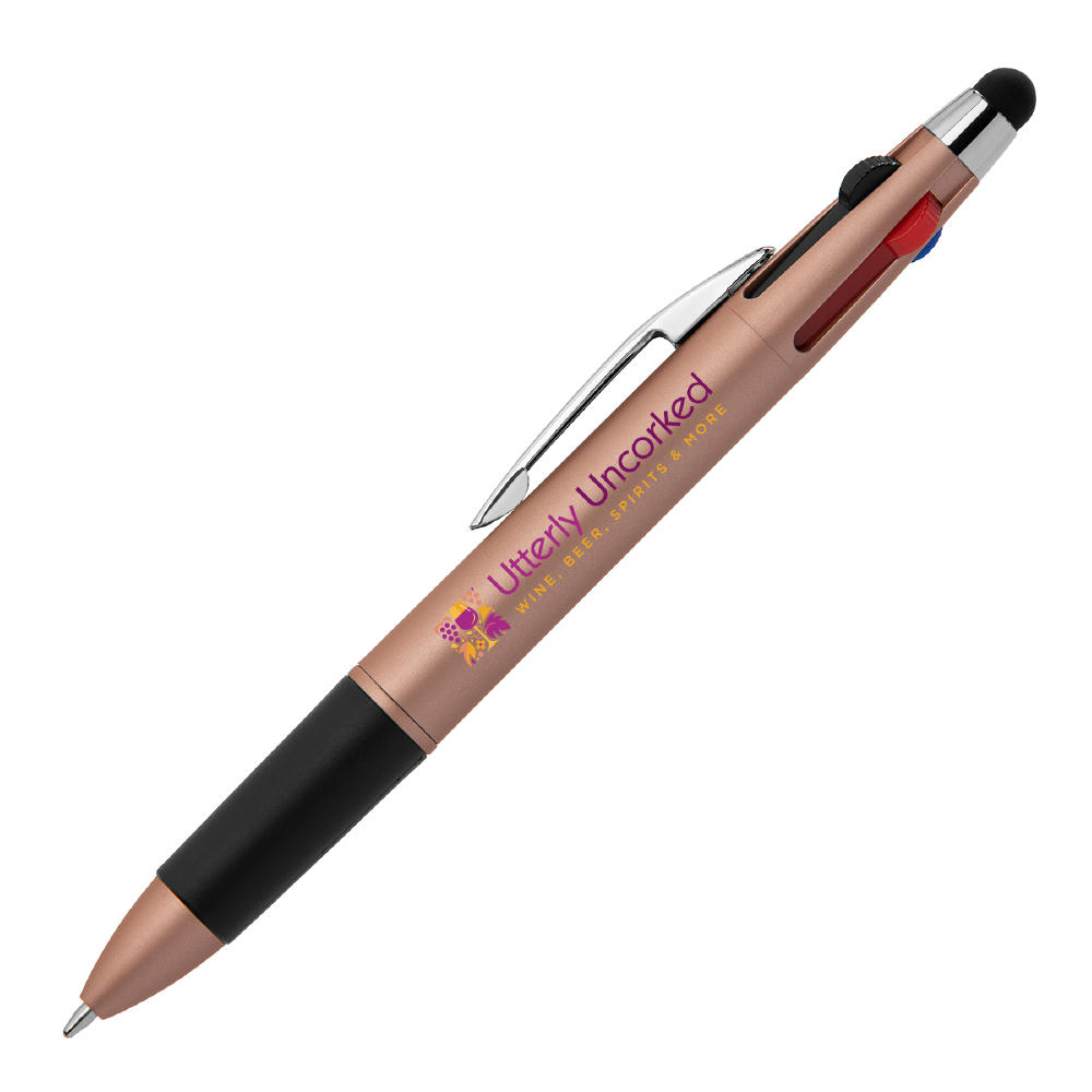 Quattro Softy Metallic Multi-Tinten Kugelschreiber - m/Stylus Werbeartikel