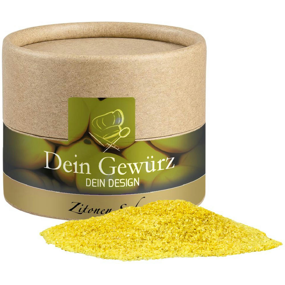 Product image Gewürzmischung Zitronen-Salz, ca. 75g, Kraftpapierdose Mini Werbeartikel
