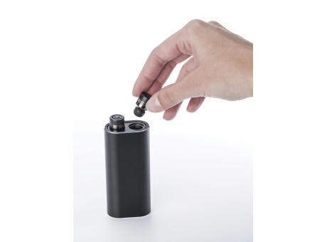 Powerbank mit zwei Wireless Kopfhörern Letitia bedrucken