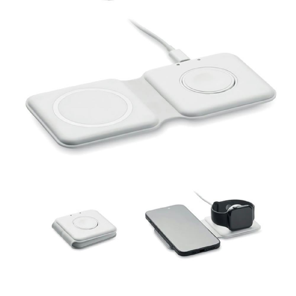 2in1 faltbare Ladestation 15W Werbeartikel