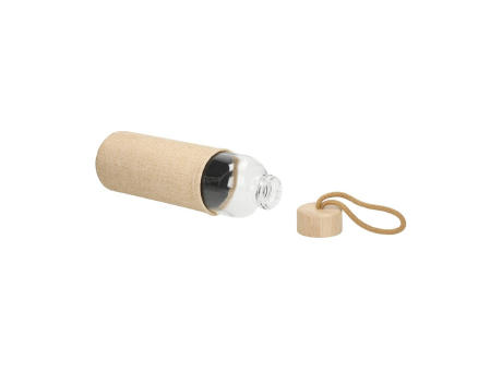 Product image Glasflasche mit Hülle "Natural", 0,7l bedrucken