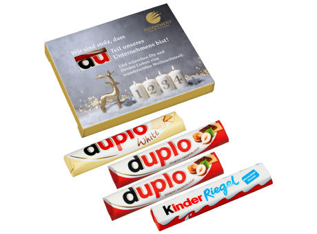 Product image 4er "Advent"s-Duplo-Pack (2x Duplo klassisch, 1x Duplo weiß und 1x Kinder Riegel) Werbeartikel