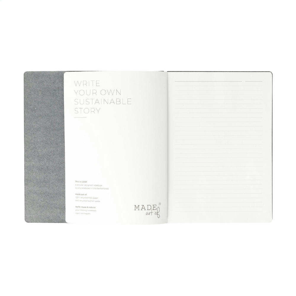 Recycled Textile Refillable Notebook A5 Notizbuch Werbeartikel