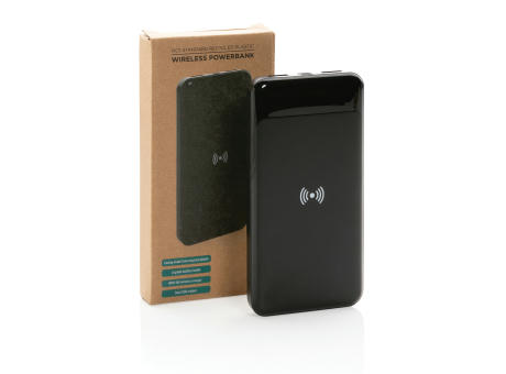 Wireless Powerbank aus RCS Standard recyceltem Kunststoff bedrucken
