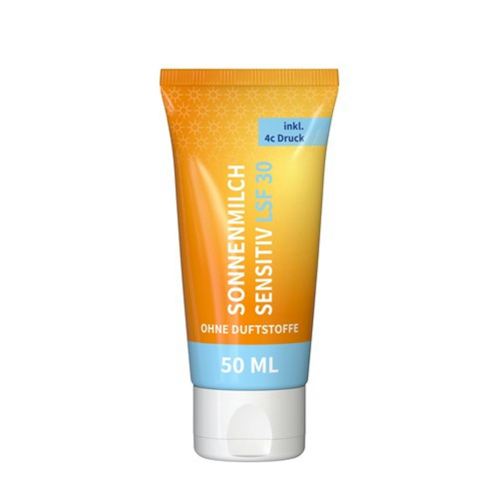 50 ml Tube - Sonnenmilch LSF 30 (sensitiv) - FullbodyPrint Werbeartikel