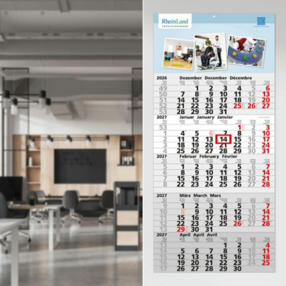5-Monatskalender Einblatt Quintus 5 EXPRESS Monate gleich groß Werbeartikel