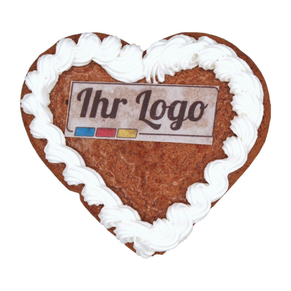Product image Lebkuchenherz 12cm mit bedruckte Oblate Werbeartikel