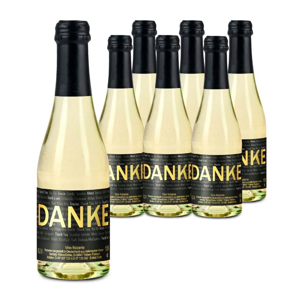 Product image 6x Danke Secco Flaschen, 0,2 l Werbeartikel
