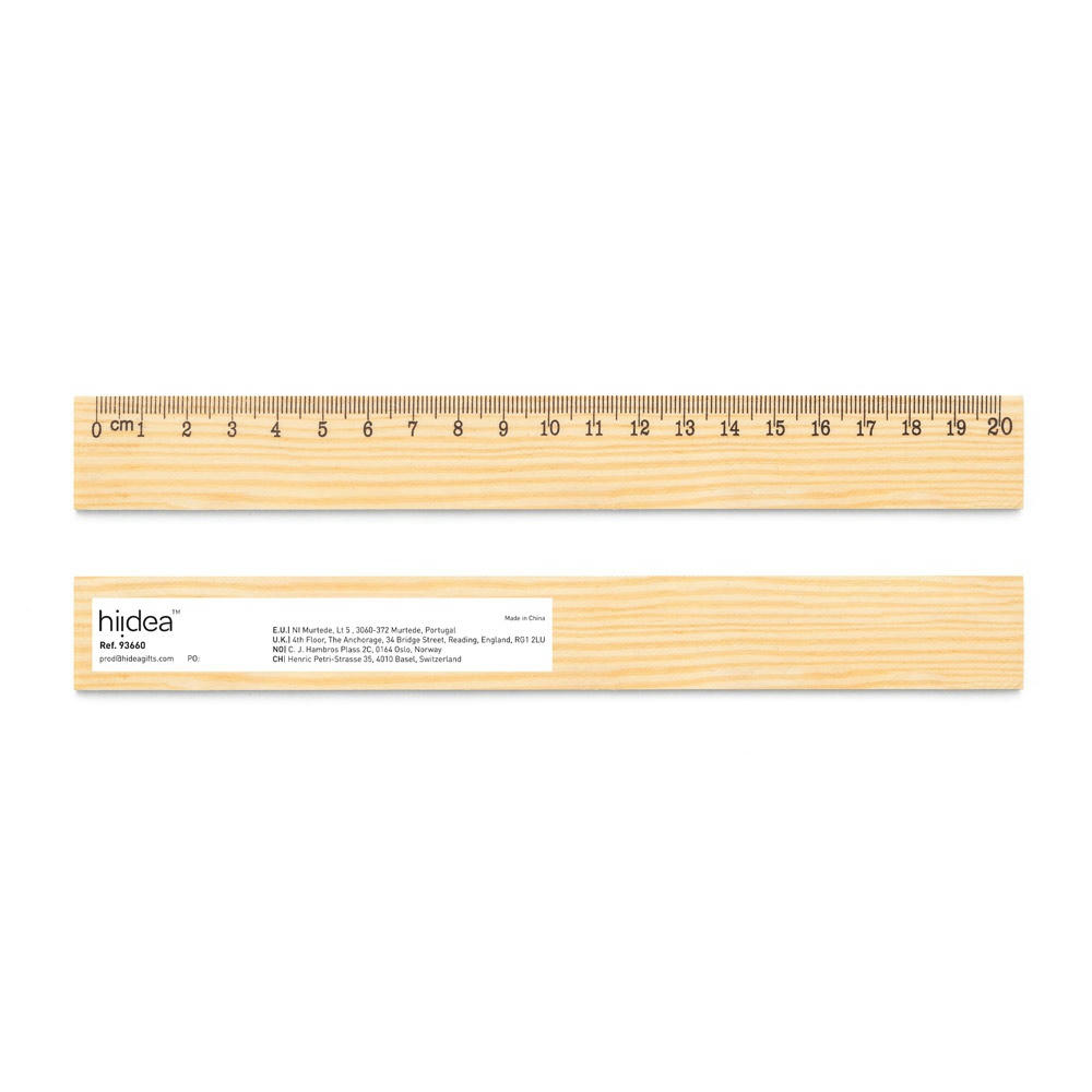 WESLEY 20. Lineal aus Kiefernholz mit 20 cm Skala Werbeartikel