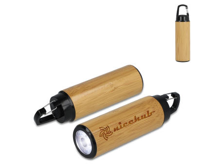 Bambus-Taschenlampe mit Clip Werbeartikel