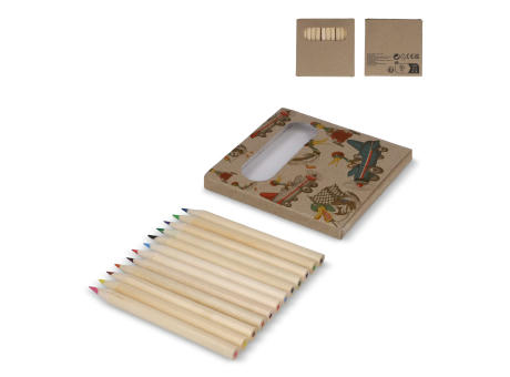 12 Buntstifte in Kraftbox bedrucken