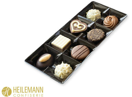 Heilemann Pralinés Auslese im Schuber,   95 g, Inhalt: Heilmann Pralinés Auslese ohne Alkohol Werbeartikel
