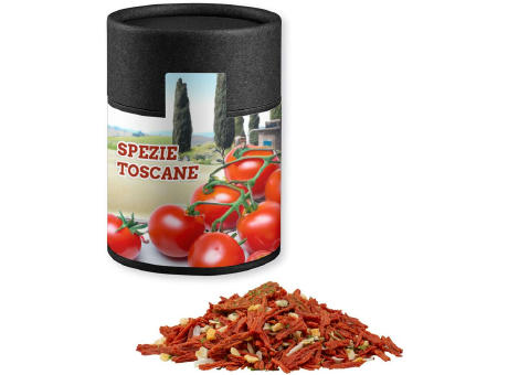 Product image Gewürzmischung Toskanische Bruchetta, ca. 50g, Kraftpapierdose Midi schwarz Werbeartikel