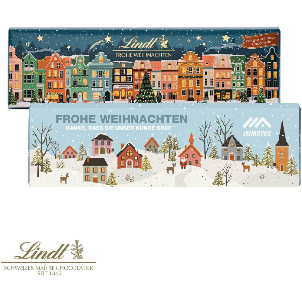 Lindt Schokoladentafel "Frohe Weihnachten", 300 g Werbeartikel