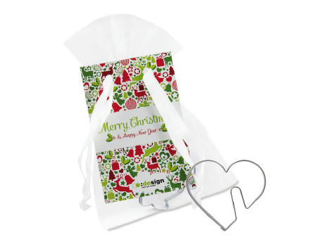 Product image Tassenbackförmchen im Organzabeutel - Tassen-Herz Werbeartikel