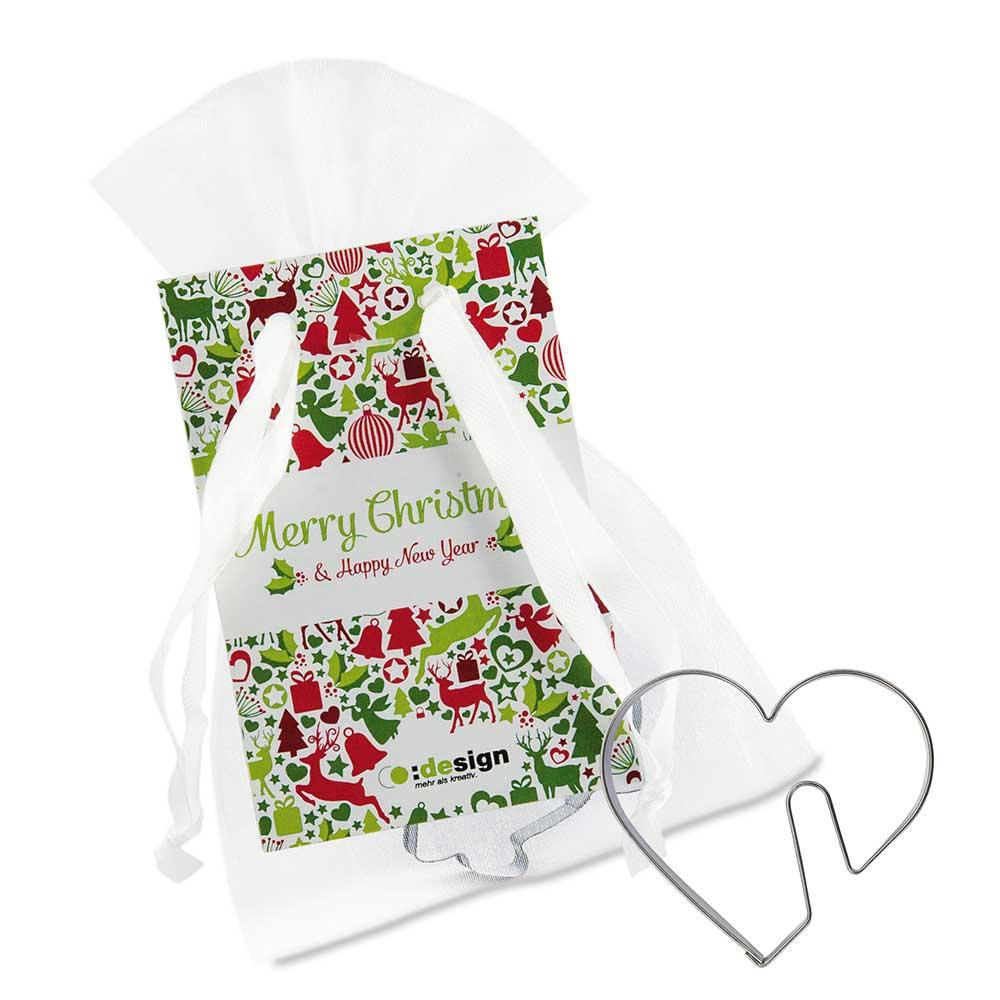 Product image Tassenbackförmchen im Organzabeutel - Tassen-Herz Werbeartikel