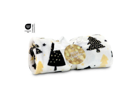 Kuscheldecke Merry Christmas - 120 x 150 cm, 190 g/m² Werbeartikel