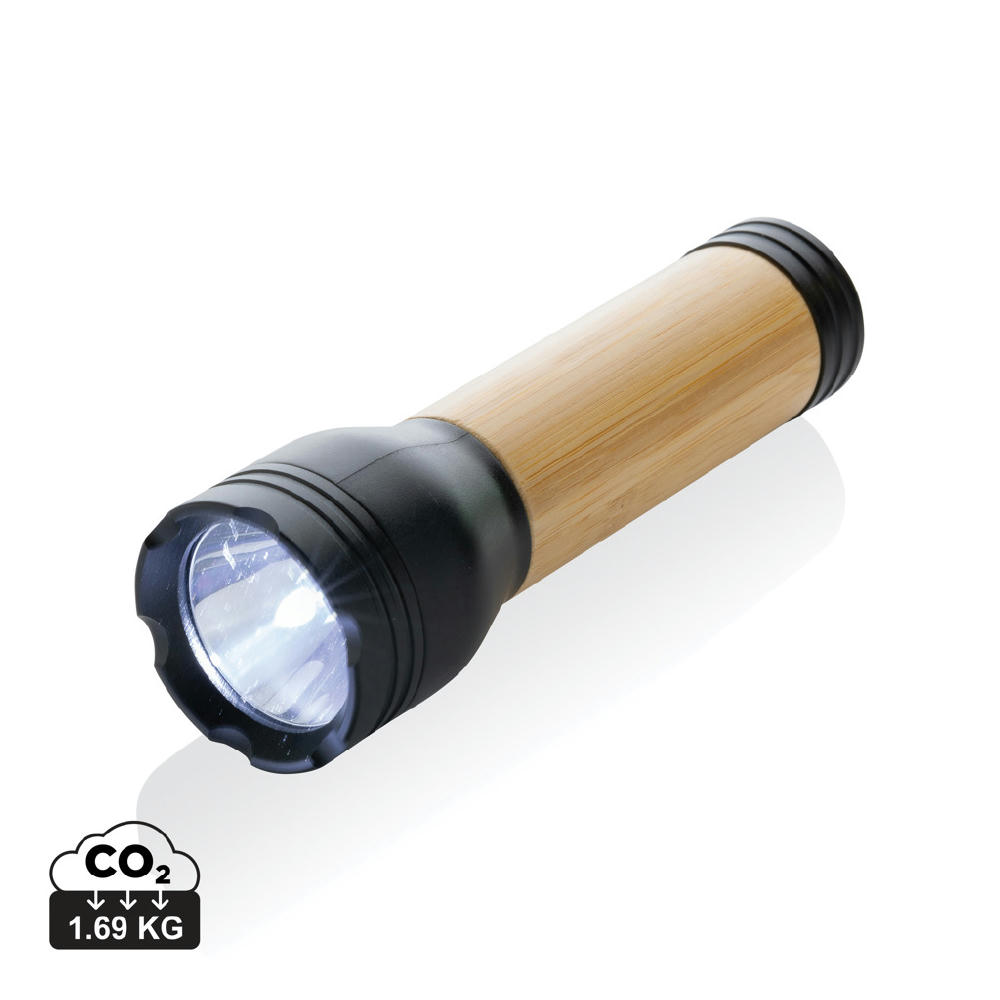 Product image Lucid 3W Taschenlampe aus RCS recycelt. Kunststoff & Bambus Werbeartikel