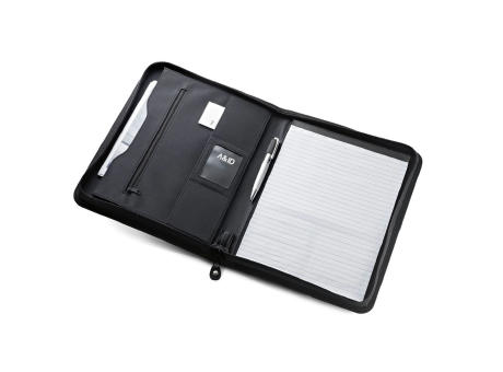 PASZO. A4 Schreibmappe aus PU und Mikrofaser mit linierte Seiten Schreibblock Werbeartikel