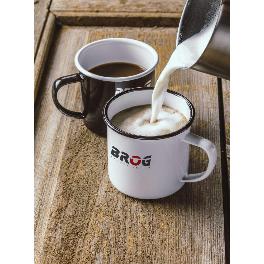Retro Emaille Tasse 350 ml Werbeartikel