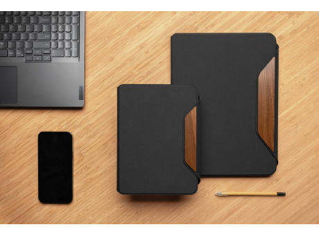 Teri AWARE™ A4 Portfolio aus RPET und Walnuss bedrucken