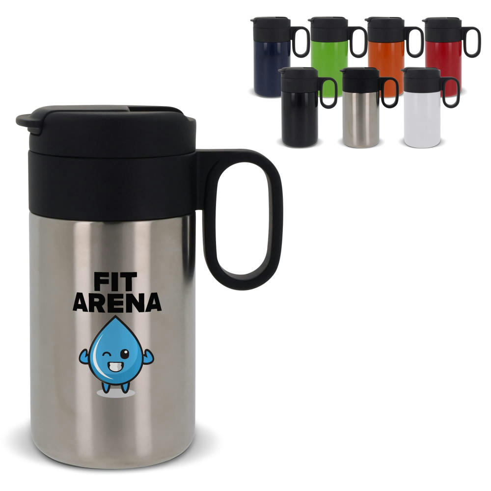 Isolierbecher Flow mit Griff 250ml Werbeartikel