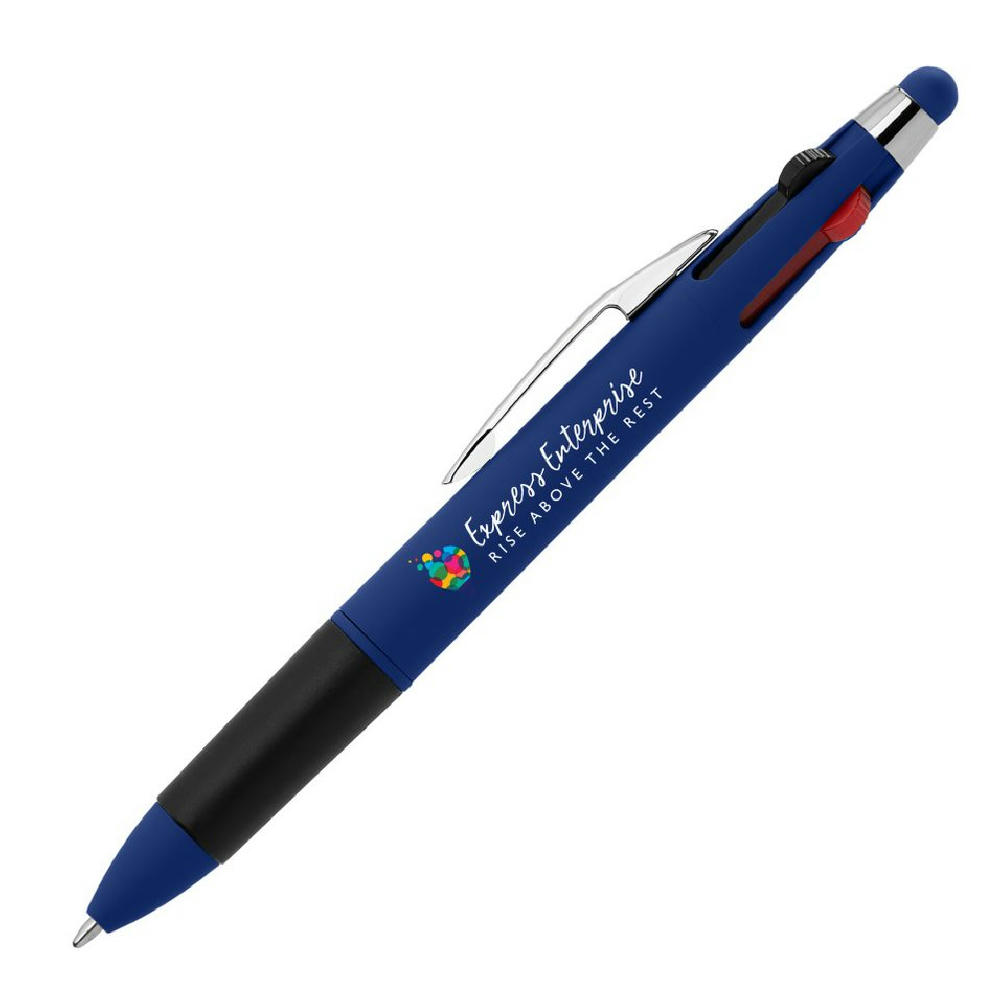Quattro Softy Multi-Tinten Kugelschreiber - m/Stylus Werbeartikel