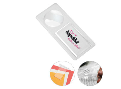 Zettelklammer mit Lupe bedrucken