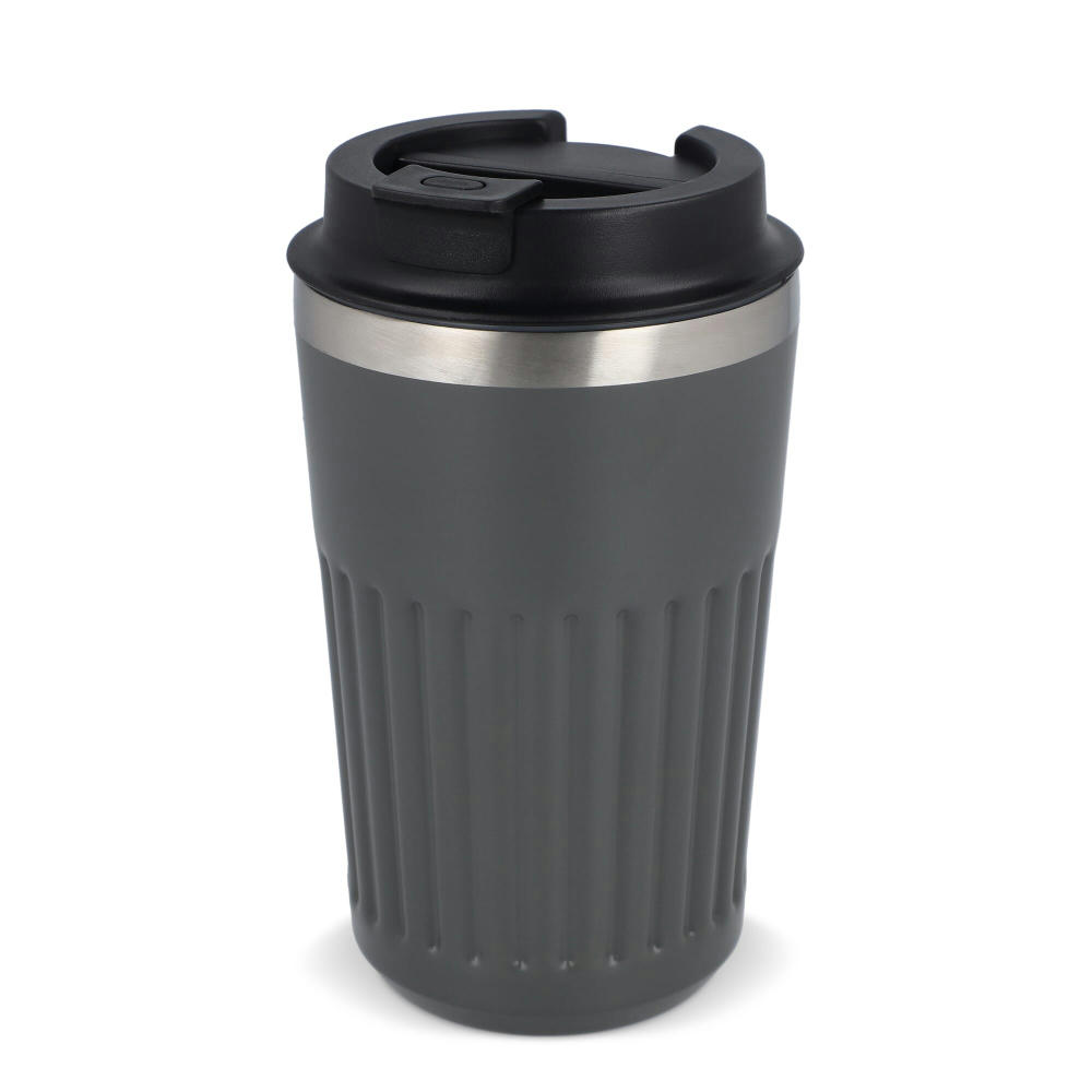 Recycelter Edelstahl-Thermobecher für Kaffee zum Mitnehmen, 400 ml Werbeartikel