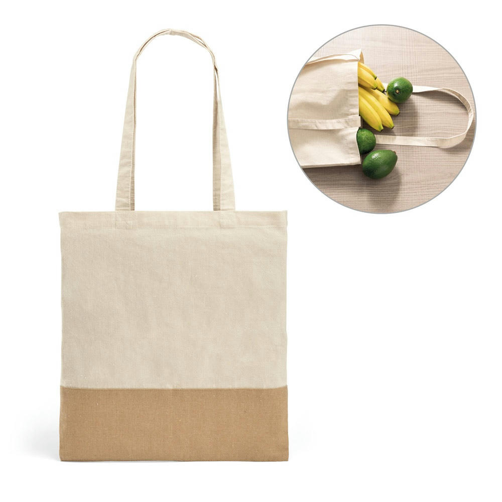 Product image MERCAT. Tasche aus 100% Baumwolle (160 g/m²) mit Details aus Jute-Imitat Werbeartikel