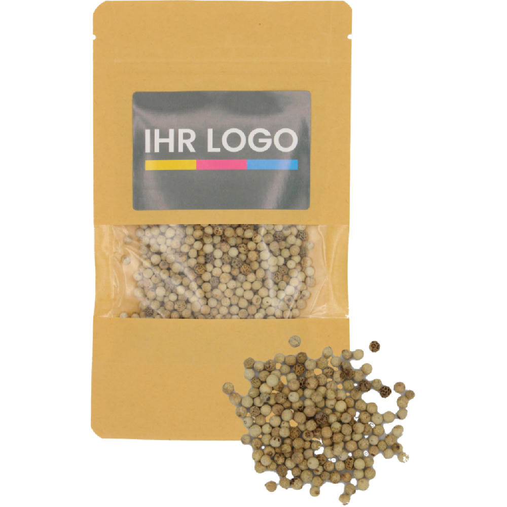 Product image Pfeffer weiß im Doypack groß Natur Werbeartikel