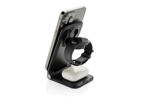 Powerpal 3-in-1 15W-Ladegerät aus RCS recyceltem Kunststoff Werbeartikel