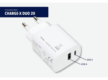 TROIKA Ladestecker CHARGE-X DUO 20 Werbeartikel