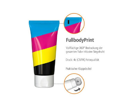 50 ml Tube - Hände-Desinfektionsgel (DIN EN 1500) - FullbodyPrint Werbeartikel
