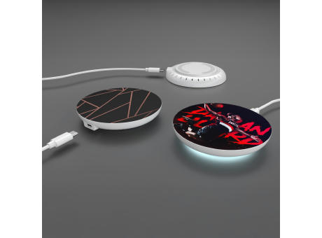 Kabelloses Schnellladegerät 15 W mit LED-Anzeige Werbeartikel
