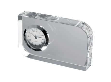 Glasblock mit Uhr Werbeartikel